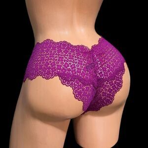 Victorias Secret Very Sexy Floral Lace Cheeky Panty Magenta Large